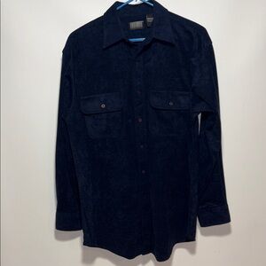 Men's Navy Blue Casual Button Down Shirt